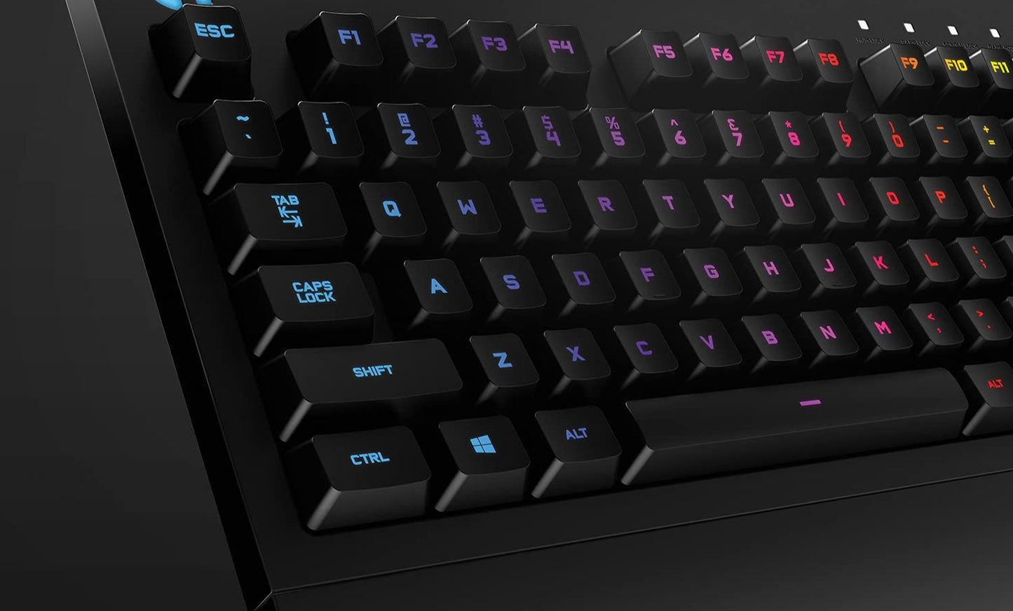 👉 Gaming-Tastatur – RGB-Beleuchtung, programmierbare Tasten, Multimedia-Bedienelemente, integrierte Handballenauflage, spritzwassergeschützt, deutsches QWERTZ-Layout, Schwarz